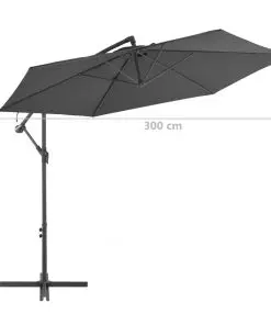 vidaXL Cantilever Umbrella with Aluminium Pole 300 cm Anthracite