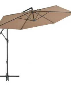 vidaXL Cantilever Umbrella with Aluminium Pole 300 cm Taupe