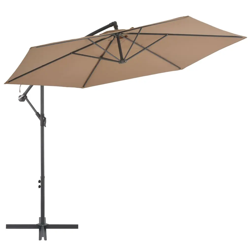 vidaXL Cantilever Umbrella with Aluminium Pole 300 cm Taupe