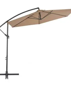vidaXL Cantilever Umbrella with Aluminium Pole 300 cm Taupe