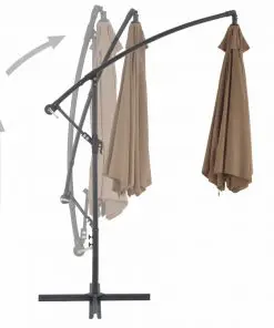 vidaXL Cantilever Umbrella with Aluminium Pole 300 cm Taupe