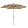 vidaXL Outdoor Parasol with LED Lights and Steel Pole 300 cm Taupe