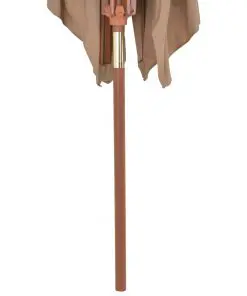 vidaXL Outdoor Parasol with Wooden Pole 200×300 cm Taupe