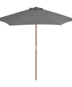 vidaXL Outdoor Parasol with Wooden Pole 270 cm Anthracite