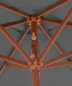 vidaXL Outdoor Parasol with Wooden Pole 270 cm Anthracite