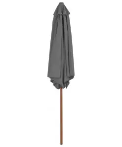 vidaXL Outdoor Parasol with Wooden Pole 270 cm Anthracite