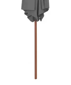 vidaXL Outdoor Parasol with Wooden Pole 270 cm Anthracite