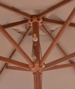 vidaXL Outdoor Parasol with Wooden Pole 270 cm Taupe