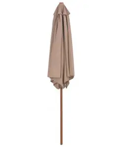 vidaXL Outdoor Parasol with Wooden Pole 270 cm Taupe