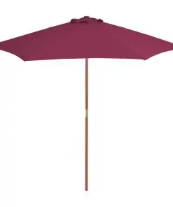 vidaXL Outdoor Parasol with Wooden Pole 270 cm Bordeaux Red