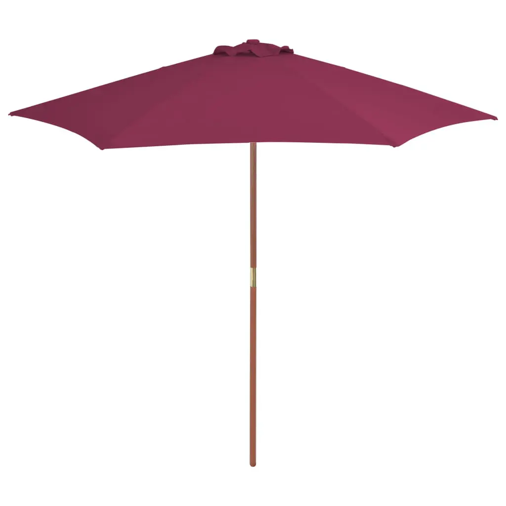 vidaXL Outdoor Parasol with Wooden Pole 270 cm Bordeaux Red