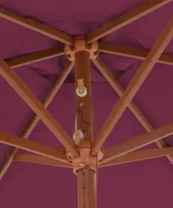 vidaXL Outdoor Parasol with Wooden Pole 270 cm Bordeaux Red