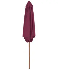 vidaXL Outdoor Parasol with Wooden Pole 270 cm Bordeaux Red