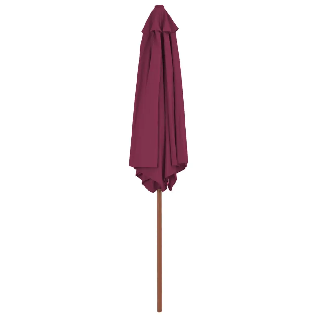 vidaXL Outdoor Parasol with Wooden Pole 270 cm Bordeaux Red