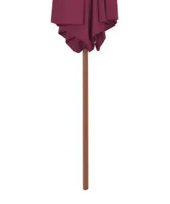 vidaXL Outdoor Parasol with Wooden Pole 270 cm Bordeaux Red