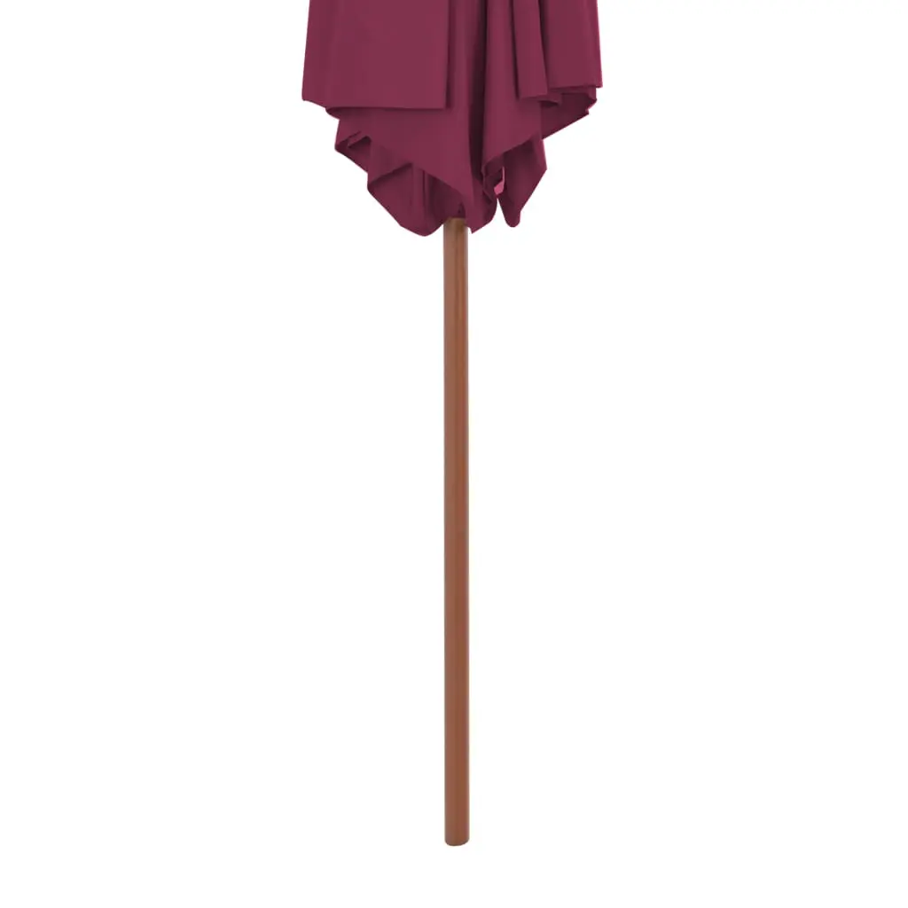 vidaXL Outdoor Parasol with Wooden Pole 270 cm Bordeaux Red