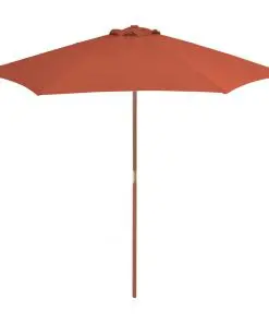 vidaXL Outdoor Parasol with Wooden Pole 270 cm Terracotta