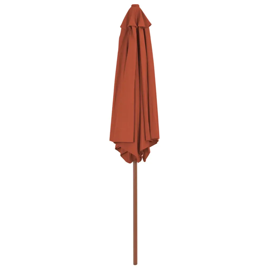 vidaXL Outdoor Parasol with Wooden Pole 270 cm Terracotta