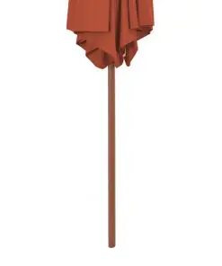 vidaXL Outdoor Parasol with Wooden Pole 270 cm Terracotta