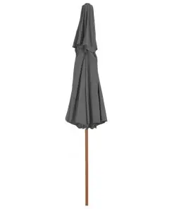 vidaXL Double Decker Parasol with Wooden Pole 270 cm Anthracite