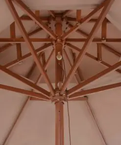 vidaXL Double Decker Parasol with Wooden Pole 270 cm Taupe