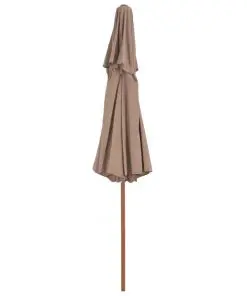 vidaXL Double Decker Parasol with Wooden Pole 270 cm Taupe