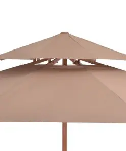 vidaXL Double Decker Parasol with Wooden Pole 270 cm Taupe