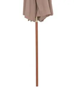 vidaXL Double Decker Parasol with Wooden Pole 270 cm Taupe