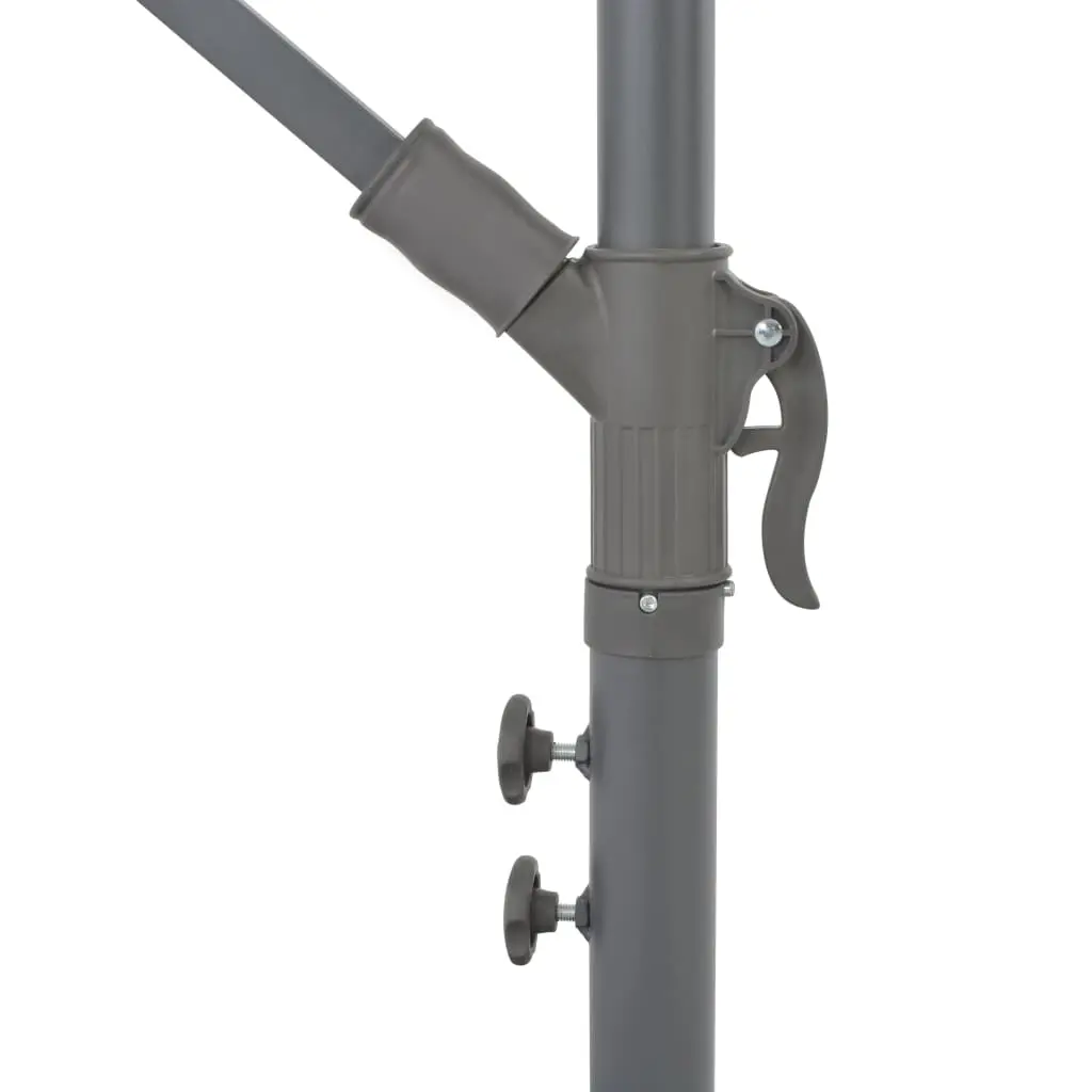 vidaXL Cantilever Umbrella with LED Lights and Steel Pole 300 cm Taupe