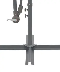 vidaXL Cantilever Umbrella with LED Lights and Steel Pole 300 cm Taupe