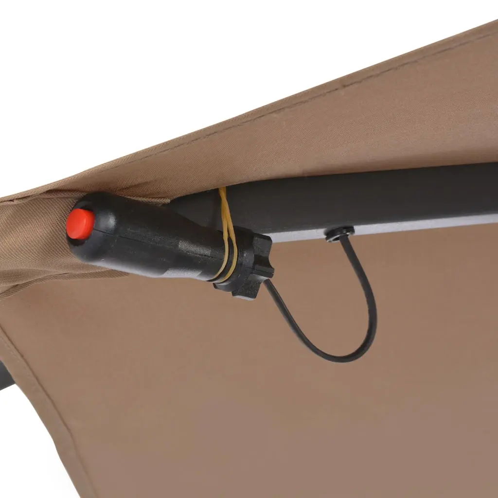 vidaXL Cantilever Umbrella with LED Lights and Steel Pole 300 cm Taupe