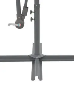 vidaXL Cantilever Umbrella with LED Lights and Metal Pole 350 cm Sand