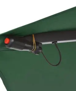 vidaXL Cantilever Umbrella with LED Lights and Metal Pole 350 cm Green