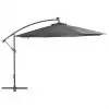 vidaXL Cantilever Umbrella with LED Lights and Metal Pole 350 cm Anthracite