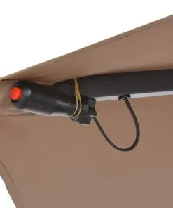 vidaXL Cantilever Umbrella with LED Lights and Metal Pole 350 cm Taupe