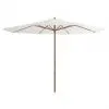 vidaXL Outdoor Parasol with Wooden Pole 350 cm Sand White