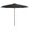 vidaXL Outdoor Parasol with Wooden Pole 350 cm Anthracite