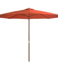 vidaXL Outdoor Parasol with Wooden Pole 350 cm Terracotta