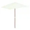 vidaXL Outdoor Parasol with Wooden Pole 150×200 cm Sand
