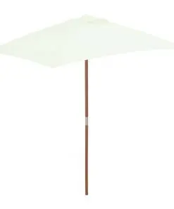 vidaXL Outdoor Parasol with Wooden Pole 150×200 cm Sand