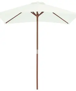 vidaXL Outdoor Parasol with Wooden Pole 150×200 cm Sand