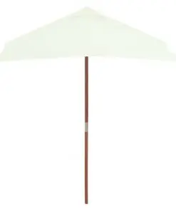 vidaXL Outdoor Parasol with Wooden Pole 150×200 cm Sand