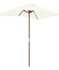 vidaXL Outdoor Parasol with Wooden Pole 150×200 cm Sand