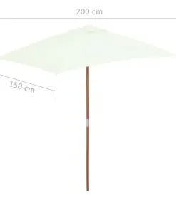 vidaXL Outdoor Parasol with Wooden Pole 150×200 cm Sand