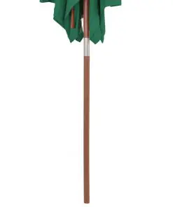 vidaXL Outdoor Parasol with Wooden Pole 150×200 cm Green
