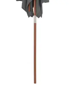 vidaXL Outdoor Parasol with Wooden Pole 150×200 cm Anthracite