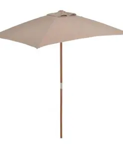vidaXL Outdoor Parasol with Wooden Pole 150×200 cm Taupe