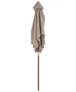 vidaXL Outdoor Parasol with Wooden Pole 150×200 cm Taupe