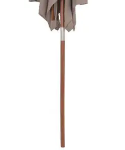 vidaXL Outdoor Parasol with Wooden Pole 150×200 cm Taupe