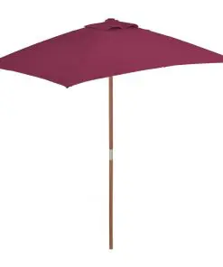 vidaXL Outdoor Parasol with Wooden Pole 150×200 cm Bordeaux Red